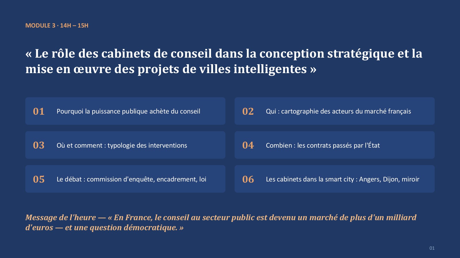 Le rôle des cabinets de conseil dans les projets de villes intelligentes : cartographie et encadrement